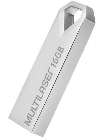 Pen Drive 16GB Multilaser Diamante USB - Micro SD e Pendrive - Mutilaser - prateado - Central - unidade            Cod. PD850