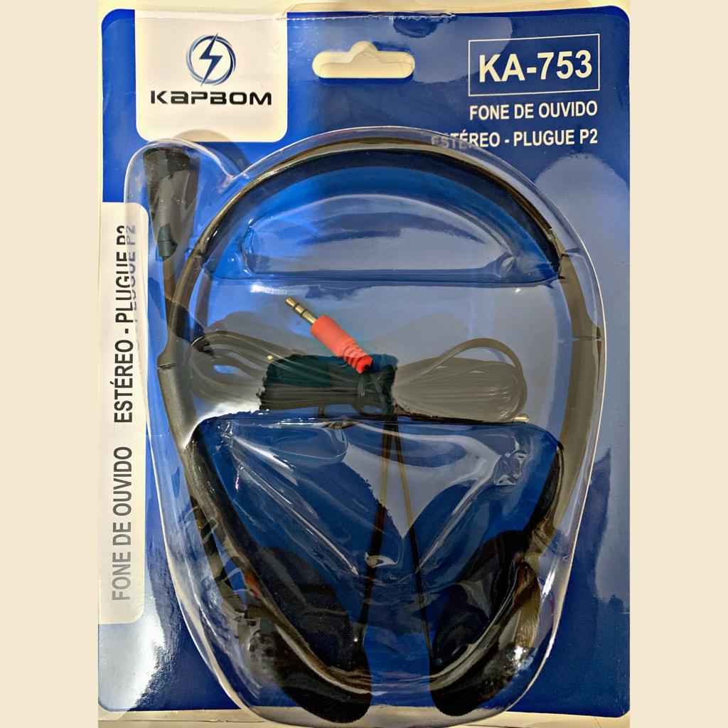 Headphone Estreo Plugue P2 Articulares Fone Call Center - Headphone - Kapbom - unidade            Cod. KA-753
