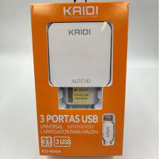  - Carregadores - Kaidi - unidade            Cod. CARREGADOR IPHONE 3 ENTRADAS USB KD-606A 