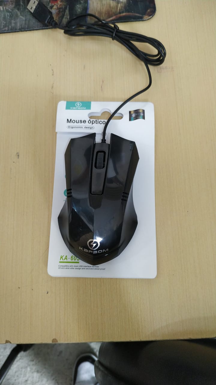  - Mouse - Kapbom - unidade    Cod. KA-605 Mouse ptico Com Fio Para Trabalho