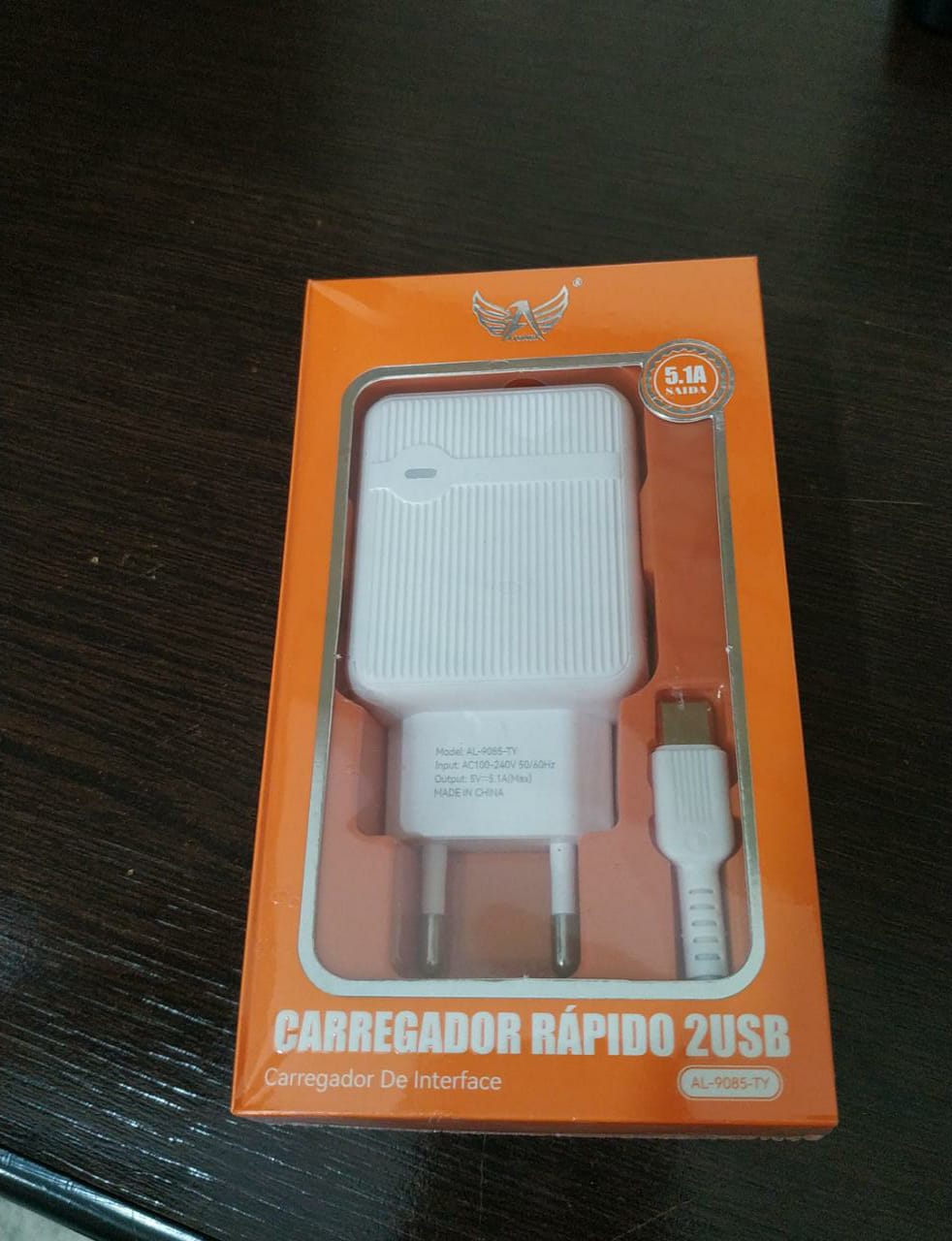  - Carregadores - unidade            Cod. CARREGADOR TIPO C 2 ENTRADAS USB AL-9085-TY