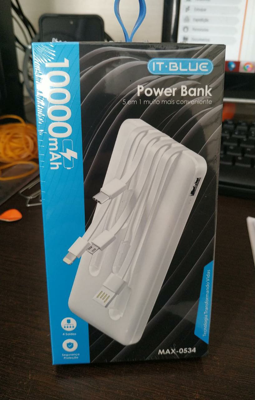  - Power Bank - Central - unidade    Cod. POWER BANK 10.000MAH MAX-0534