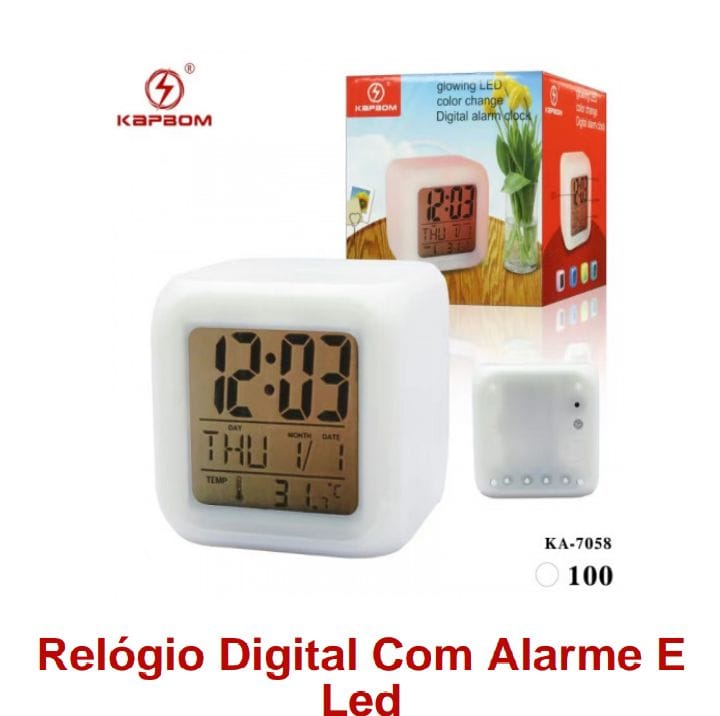  - Relgios - RELOGIO DE MESA DIGITAL  - unidade            Cod. RELOGIO DE MESA DIGITAL KA-7058