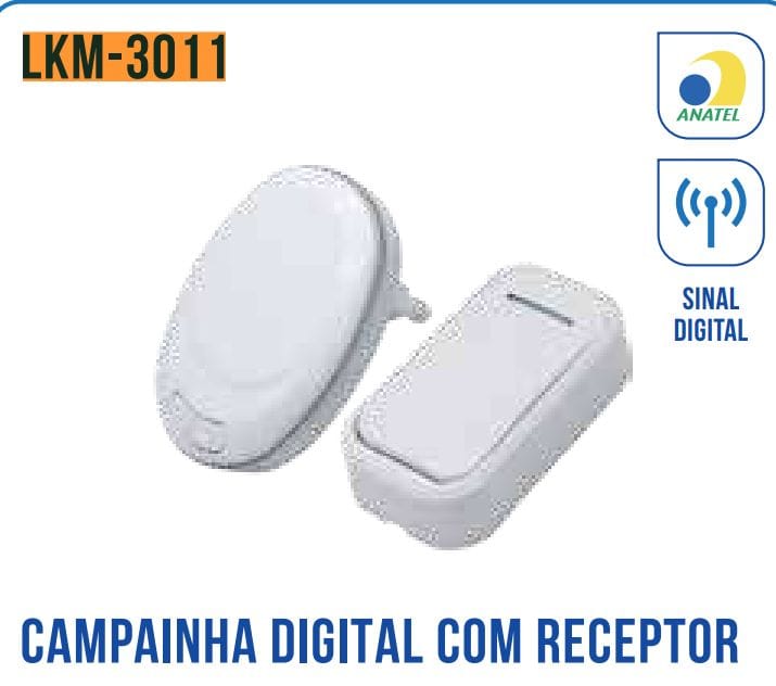  - Campainha - campainha digital com receptor    Cod. campainha digital com receptor lkm-3011