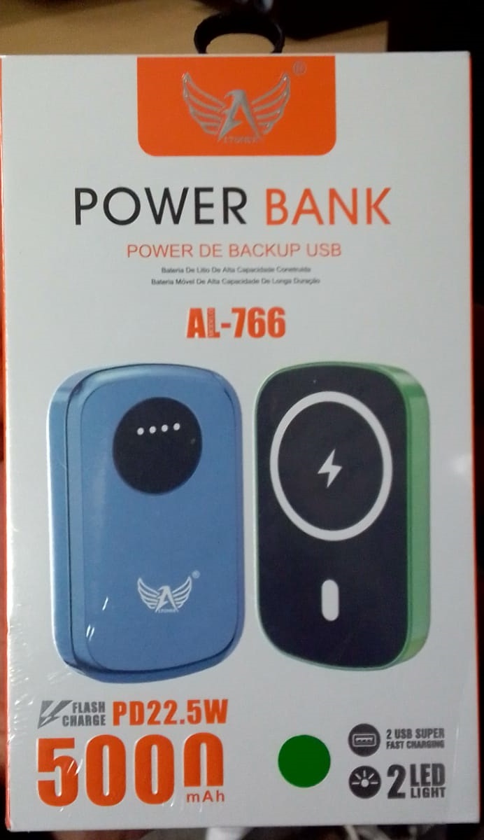  - Power Bank - unidade    Cod. power bank 5000 mah al-766
