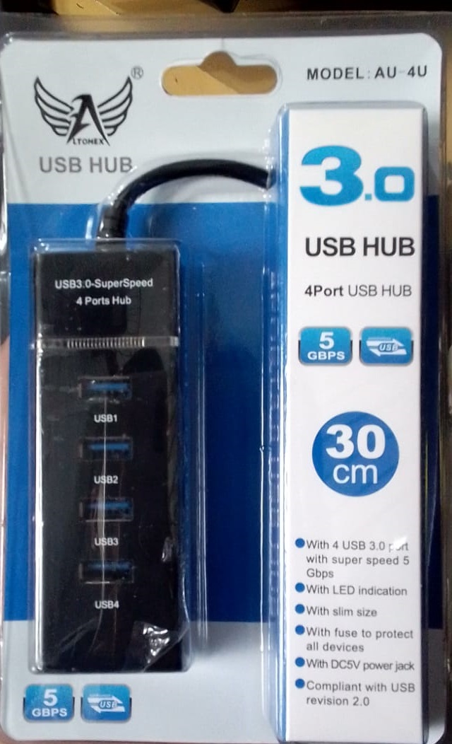  - Adaptadores  - unidade            Cod. Hub USB 4 Portas AU-4U 