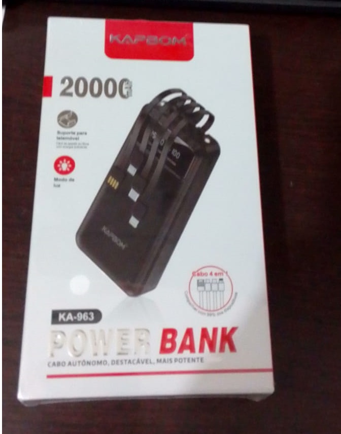  - Power Bank - unidade            Cod. POWER BANK 20000 MAH KA-963