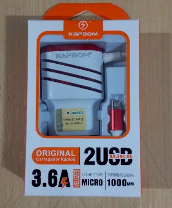  - Carregadores - unidade    Cod. CARREGADOR V8 3 ENTRADAS USB KA-393-V8