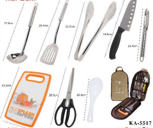  - Itens para cozinha    Cod. KIT UTENSILIOS DE COZINHA 8 PEAS KA-5517