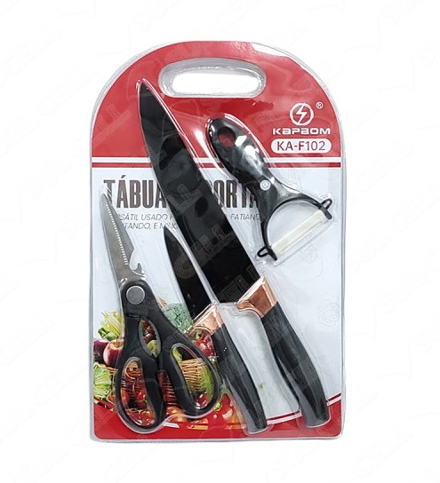  - Itens para cozinha    Cod. CONJUNTO DE FACAS E TESOURA KA-F102