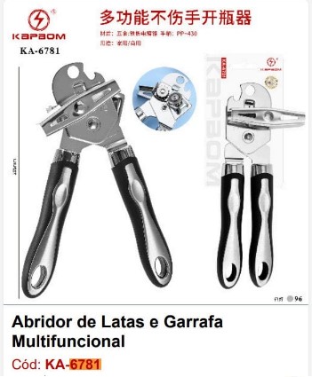  - Itens para cozinha - loja c3    Cod. abridor de latas e garrafas ka-6781