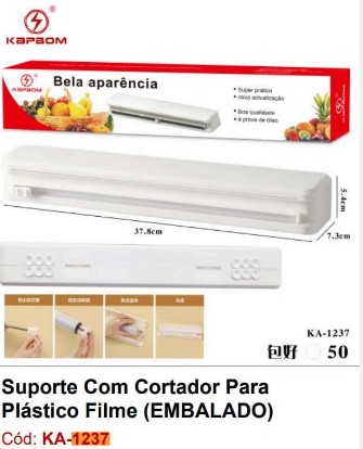  - Itens para cozinha - loja c3    Cod. SUPORTE COM CORTADOR DE PLASTICO FILME KA-1237 