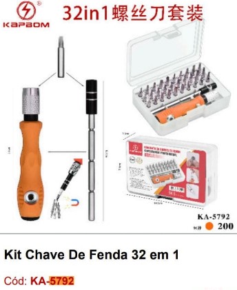  - Parafusadeira - loja c3    Cod. KIT DE CHAVE DE FENDA KA-5792