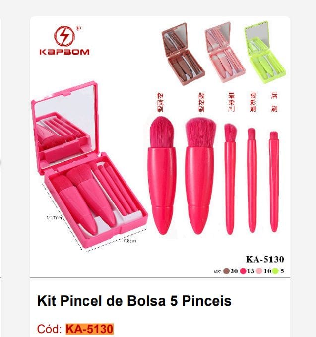  - Beleza - LOJA C3    Cod. KIT PINCEL DE BOLSA KA-5130